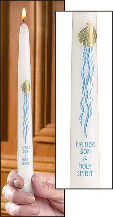 "Three in One" Baptismal Candles-0
