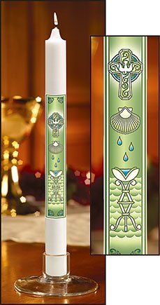 "Dove with Shell" Baptismal Candles-0