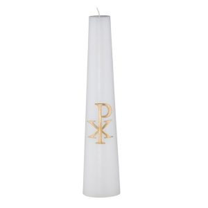 Christ Candle, Conical, Chi Rho, wax relief-0